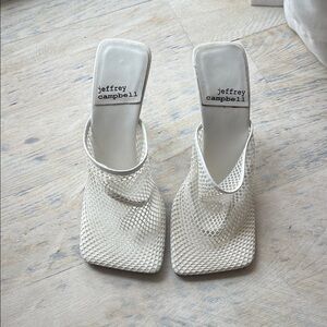 Jeffrey Campbell White Mesh Heels